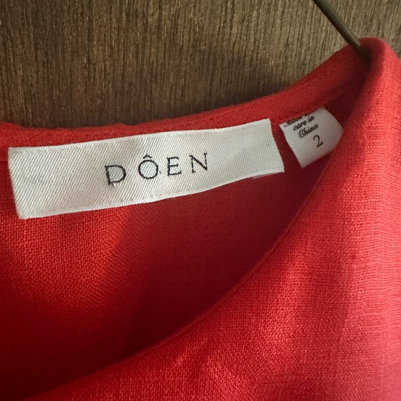 Doen Monroe Dress - Size 2 - 100% Linen Sailor style mini dress - Carmine red - Picture 4 of 4